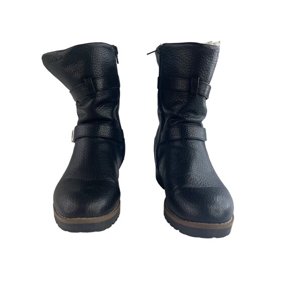 Nautica Womens Snow Boots Buckles Faux Fur Black Size 8 - Picture 3 of 10